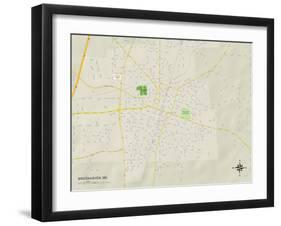 Political Map of Brookhaven, MS-null-Framed Art Print