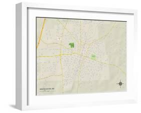 Political Map of Brookhaven, MS-null-Framed Art Print