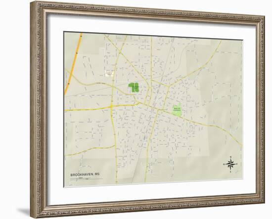 Political Map of Brookhaven, MS-null-Framed Art Print