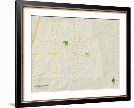 Political Map of Brookhaven, MS-null-Framed Art Print