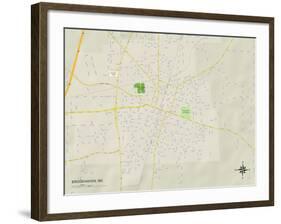 Political Map of Brookhaven, MS-null-Framed Art Print