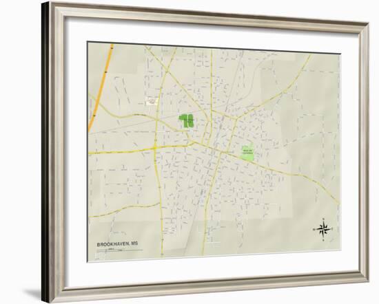 Political Map of Brookhaven, MS-null-Framed Art Print