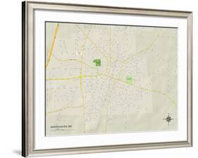 Political Map of Brookhaven, MS-null-Framed Art Print