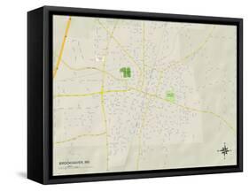 Political Map of Brookhaven, MS-null-Framed Stretched Canvas