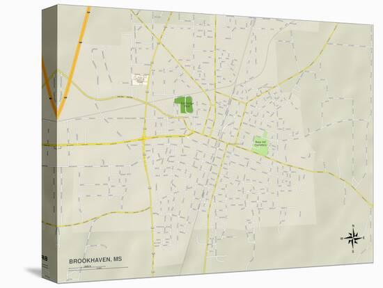 Political Map of Brookhaven, MS-null-Stretched Canvas