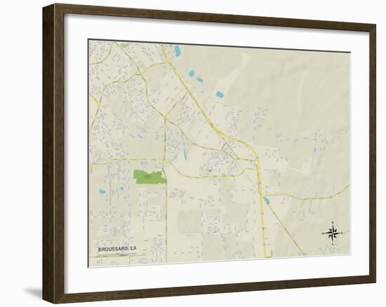 Political Map of Broussard, LA-null-Framed Art Print