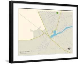 Political Map of Browns Mills, NJ-null-Framed Art Print