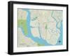 Political Map of Brunswick, GA-null-Framed Art Print