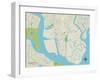 Political Map of Brunswick, GA-null-Framed Art Print