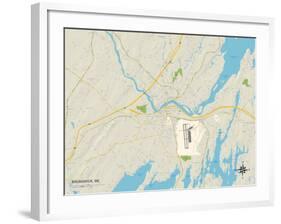 Political Map of Brunswick, ME-null-Framed Art Print