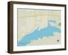 Political Map of Buckeye Lake, OH-null-Framed Art Print