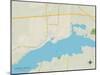 Political Map of Buckeye Lake, OH-null-Mounted Art Print