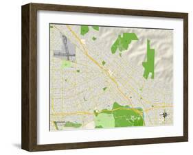 Political Map of Burbank, CA-null-Framed Art Print