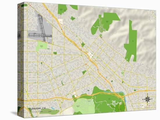 Political Map of Burbank, CA-null-Stretched Canvas