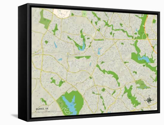 Political Map of Burke, VA-null-Framed Stretched Canvas