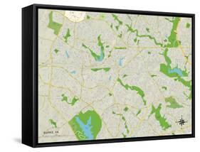 Political Map of Burke, VA-null-Framed Stretched Canvas