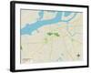 Political Map of Burlington, NJ-null-Framed Art Print