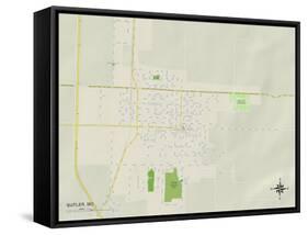 Political Map of Butler, MO-null-Framed Stretched Canvas