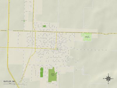 'Political Map of Butler, MO' Art | AllPosters.com