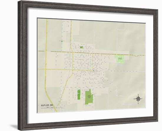 Political Map of Butler, MO-null-Framed Art Print