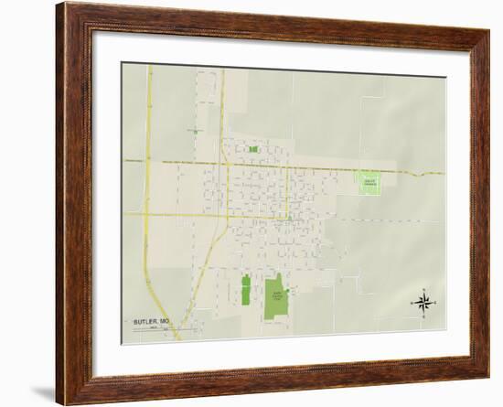 Political Map of Butler, MO-null-Framed Art Print