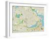 Political Map of Cambridge, MA-null-Framed Art Print