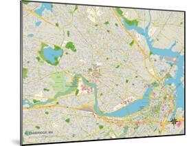 Political Map of Cambridge, MA-null-Mounted Art Print