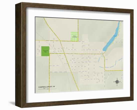 Political Map of Campbellsport, WI-null-Framed Art Print