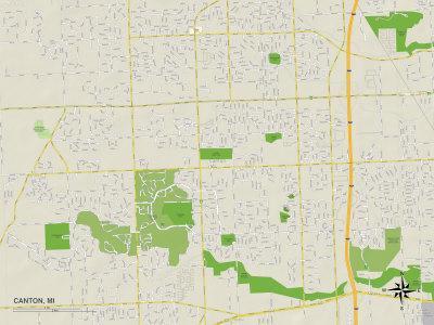'Political Map of Canton, MI' Posters | AllPosters.com