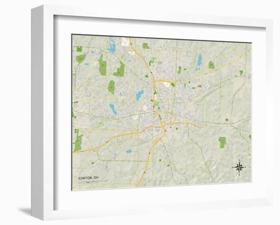 Political Map of Canton, OH-null-Framed Art Print