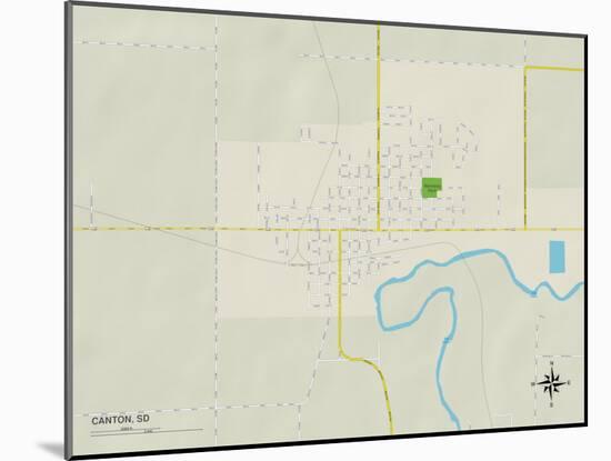 Political Map of Canton, SD-null-Mounted Art Print