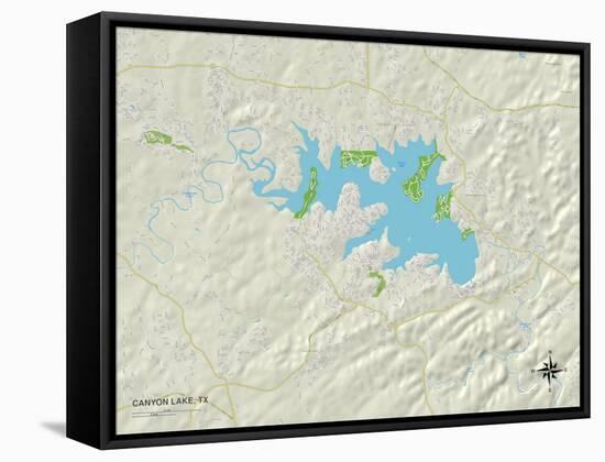 Political Map of Canyon Lake, TX-null-Framed Stretched Canvas