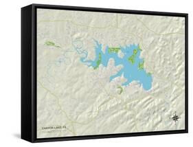 Political Map of Canyon Lake, TX-null-Framed Stretched Canvas