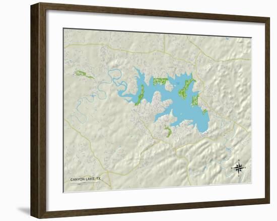 Political Map of Canyon Lake, TX-null-Framed Art Print