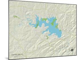 Political Map of Canyon Lake, TX-null-Mounted Art Print