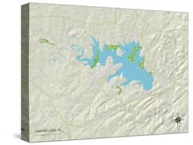 Political Map of Canyon Lake, TX-null-Stretched Canvas