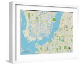 Political Map of Cape Coral, FL-null-Framed Art Print