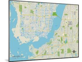 Political Map of Cape Coral, FL-null-Mounted Art Print