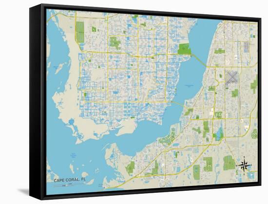 Political Map of Cape Coral, FL-null-Framed Stretched Canvas