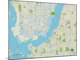 Political Map of Cape Coral, FL-null-Mounted Art Print