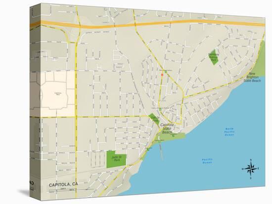 Political Map of Capitola, CA-null-Stretched Canvas