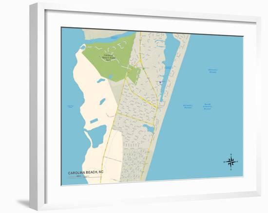 Political Map of Carolina Beach, NC-null-Framed Art Print