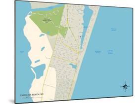 Political Map of Carolina Beach, NC-null-Mounted Art Print