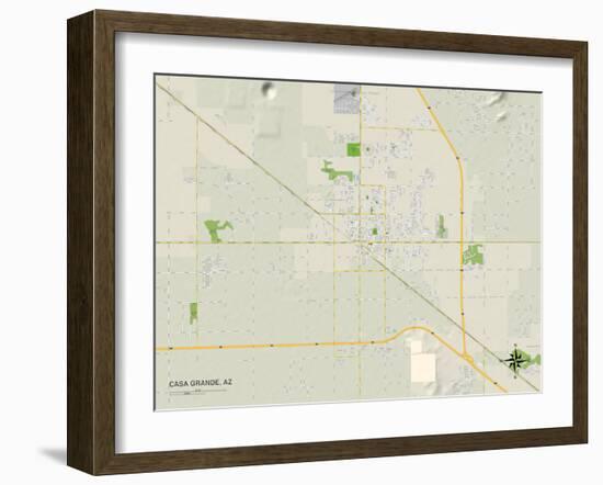 Political Map of Casa Grande, AZ-null-Framed Art Print