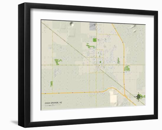 Political Map of Casa Grande, AZ-null-Framed Art Print