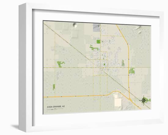 Political Map of Casa Grande, AZ-null-Framed Art Print