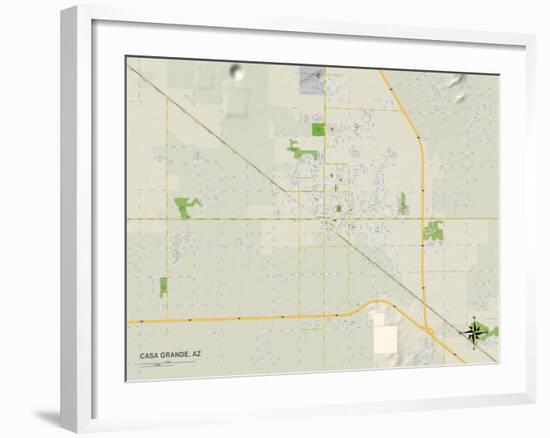 Political Map of Casa Grande, AZ-null-Framed Art Print