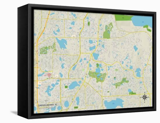 Political Map of Casselberry, FL-null-Framed Stretched Canvas