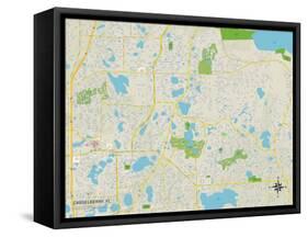 Political Map of Casselberry, FL-null-Framed Stretched Canvas