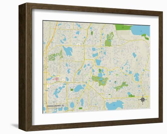 Political Map of Casselberry, FL-null-Framed Art Print